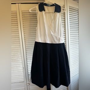 Anthropologie Leifnotes Navy and White Dress  Size 12